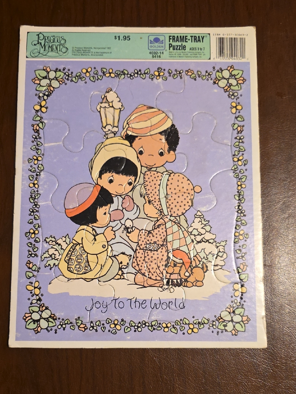 Precious Moments pastel lavender Christmas children illustration
